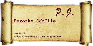 Pszotka Júlia névjegykártya